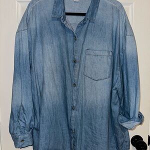 Old Navy Blue Button Down Boyfriend Shirt